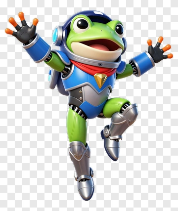 Frog Astronaut Robot Character PNG