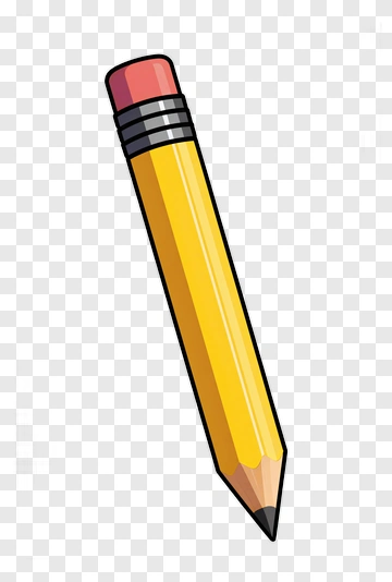 Yellow Pencil With Eraser PNG