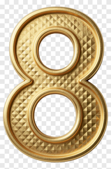Golden Number Eight PNG