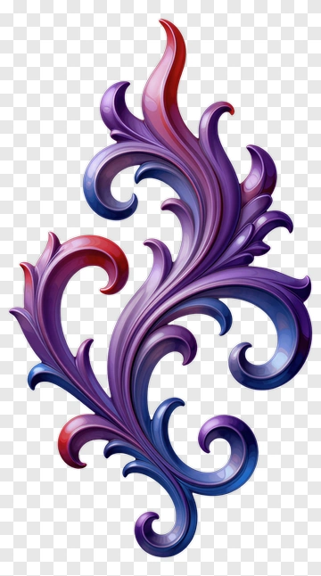 Ornamental Design With Gradient Colors PNG