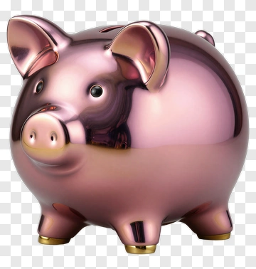Shiny Pink Piggy Bank PNG