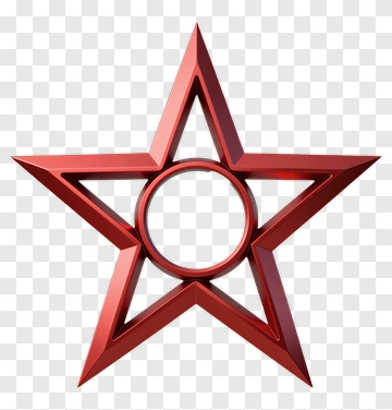 Red Star With Central Ring PNG