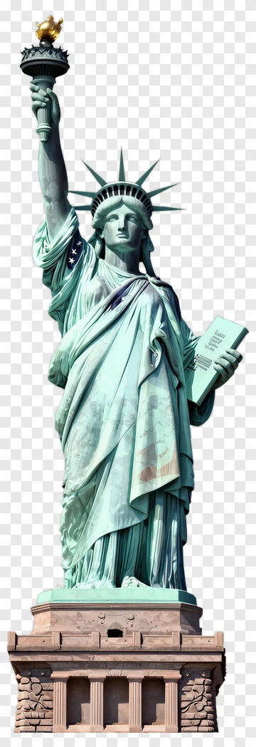 Statue Of Liberty Holding Torch And Tablet PNG