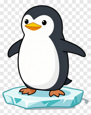 Cute Penguin Standing On Ice PNG
