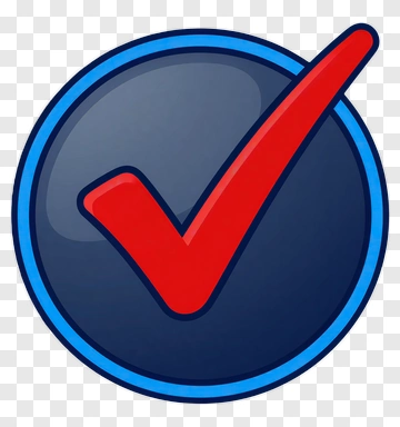 Red Checkmark In Blue Circle PNG