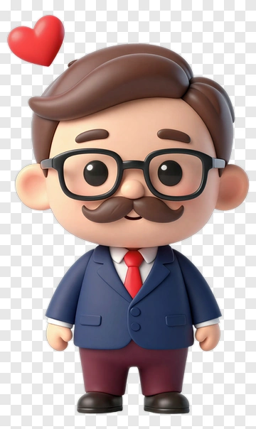 Cute Man With Heart PNG