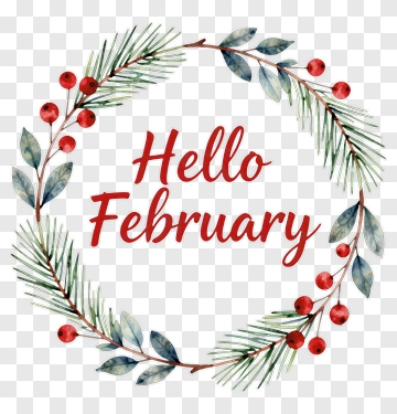 Hello February Wreath PNG