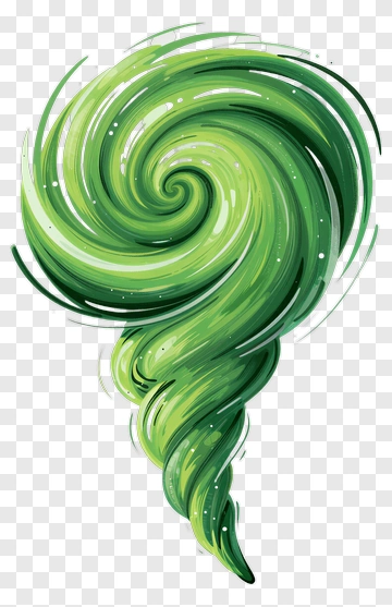 Green Swirl Energy Vortex PNG