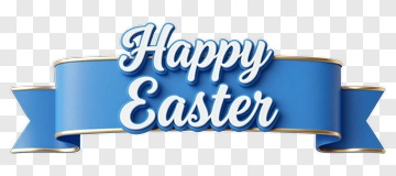 Happy Easter 3D Banner PNG
