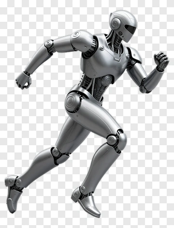 Running Robot In Silver PNG