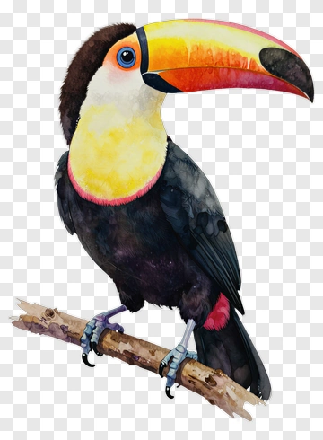 Toucan Perched On Branch PNG