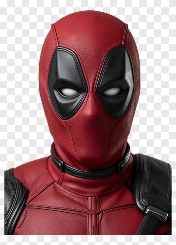 Deadpool In Red And Black Suit PNG