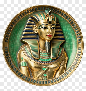 Golden Pharaoh Statue With Nemes Headdress PNG