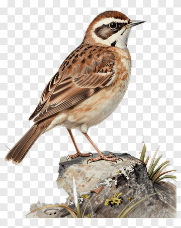 A Sparrow Perched On A Rocky Outcrop PNG