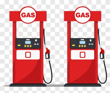 Two Red Gas Pumps PNG