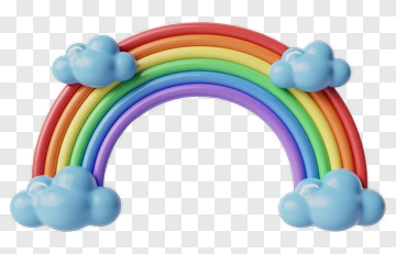 Rainbow With Clouds PNG