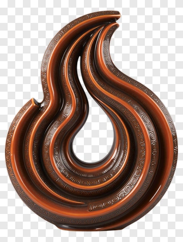 Abstract Curved Sculpture With Ornamental Patterns PNG