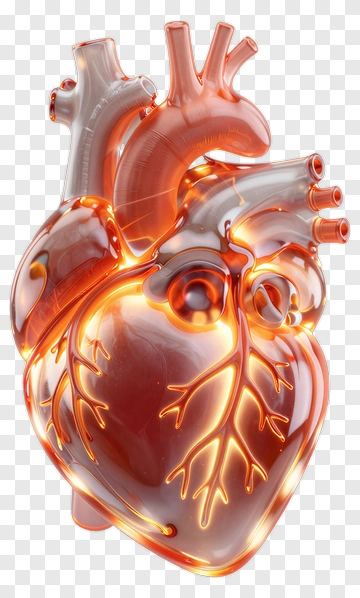 Anatomical Heart With Glowing Veins PNG