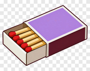Open Matchbox With Red Tips PNG
