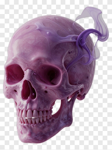 Purple Skull With Smoke PNG