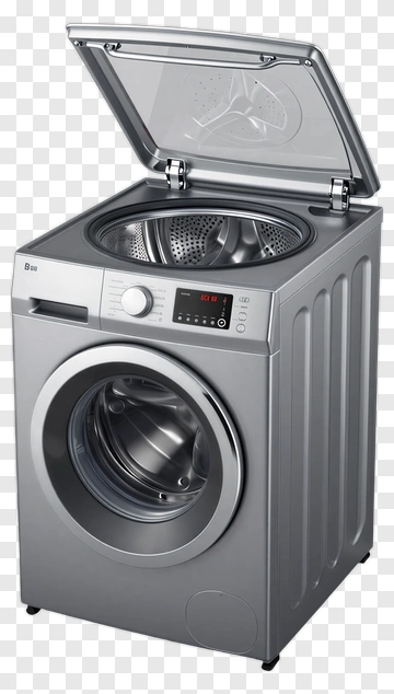 Silver Washing Machine PNG