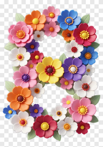 Floral Letter Wreath PNG