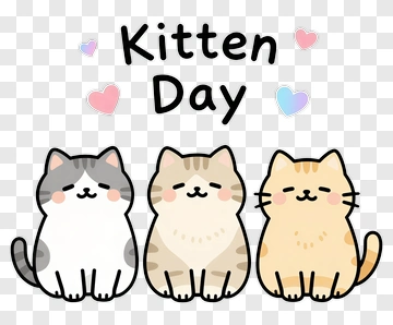 Kitten Day With Three Cute Kittens PNG