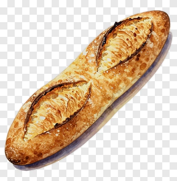 Watercolor Baguette PNG