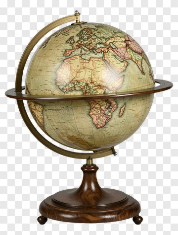 Classic Globe With Wooden Stand PNG