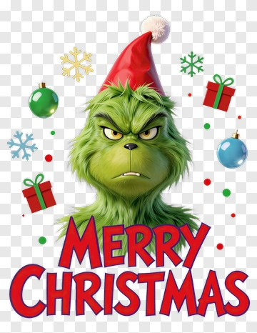 Grinch With Christmas Hat PNG
