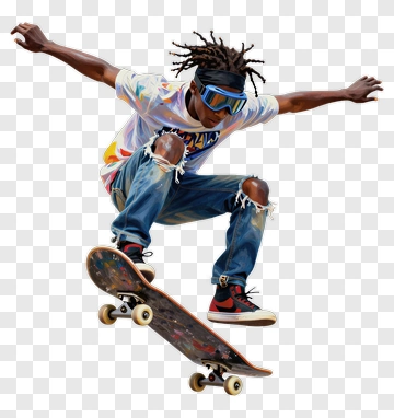 Skateboarder Mid Air Trick PNG