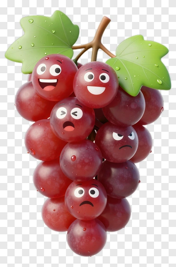 Grapes With Expressions PNG