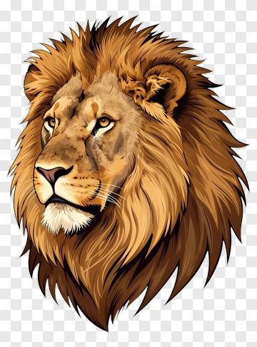 Lion Head Portrait PNG