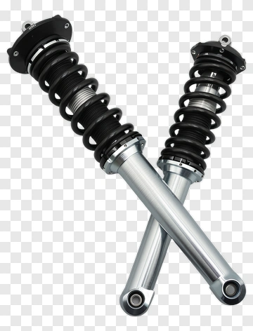 Black And Silver Shock Absorbers PNG