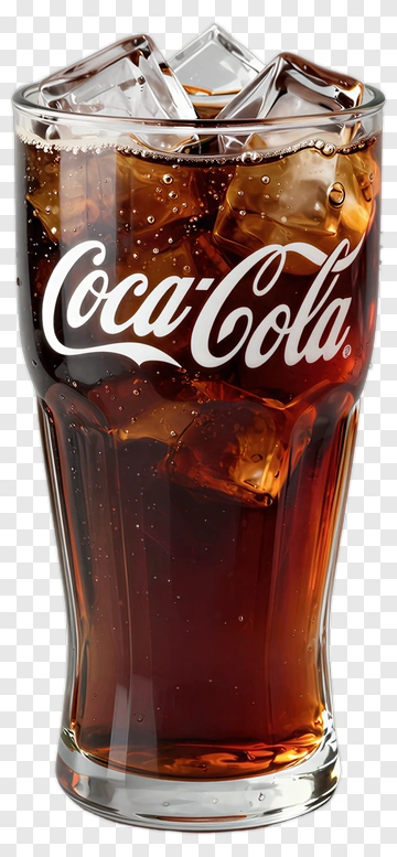 Coca-Cola In Glass With Ice PNG