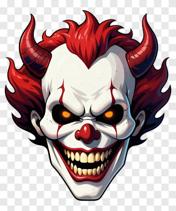 Scary Clown Devil Face PNG