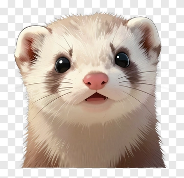 Cute Ferret Portrait PNG