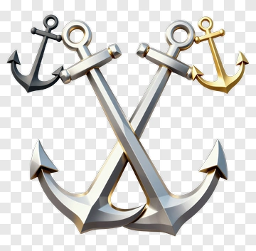 Crossed Anchors Naval Emblem PNG