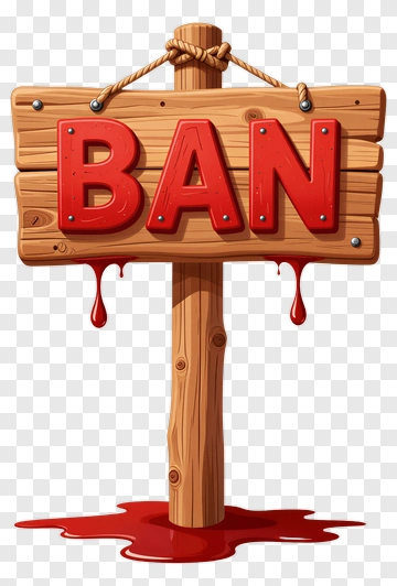 Ban Sign With Blood Drip PNG