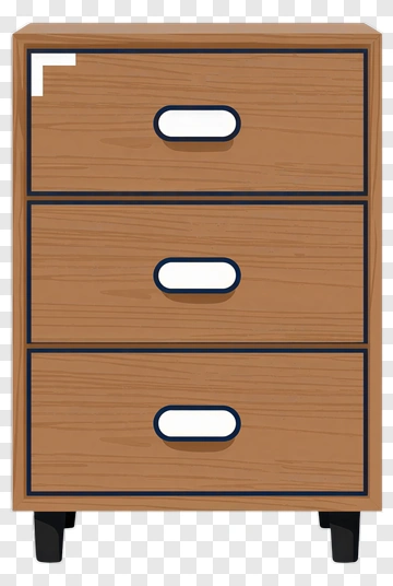 Wooden Drawer Cabinet PNG