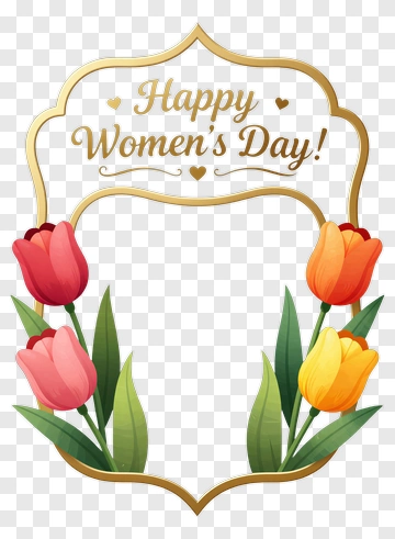 Happy Women's Day Card Design PNG