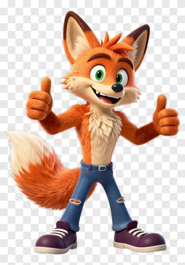 Fox Character Thumbs Up PNG