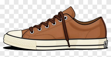 Brown Converse Low Top Sneaker PNG