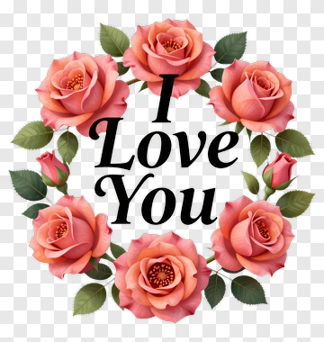 I Love You Roses PNG