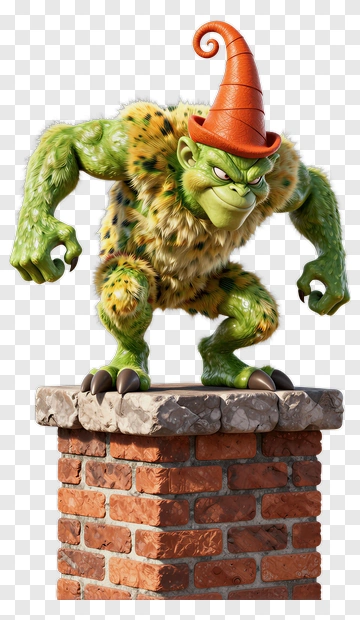 Green Goblin With Orange Hat PNG