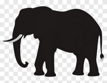 Black Elephant Silhouette PNG