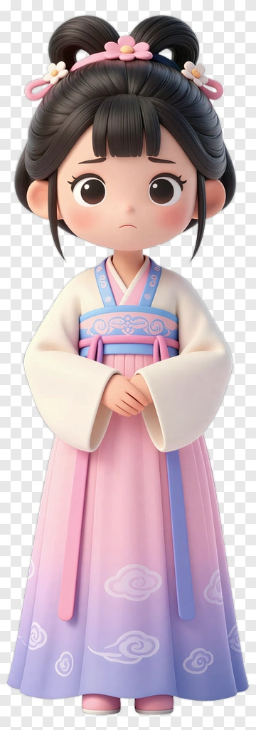 Cartoon Girl In Ancient Chinese Dress PNG
