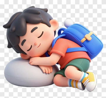 Sleeping Student With School Bag PNG