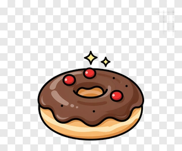 Chocolate Glazed Donut With Cherries PNG