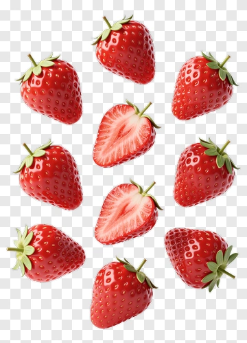 Fresh Red Strawberries PNG